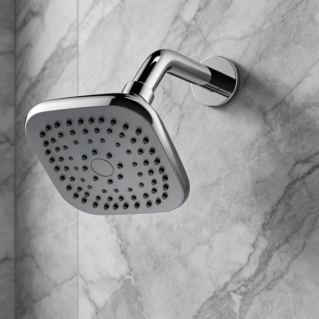 1 Pc Square Wall Mounted Showerhead, Fully Covered with Natural Rainfall Showerhead, Universal G1/2 Connection Port