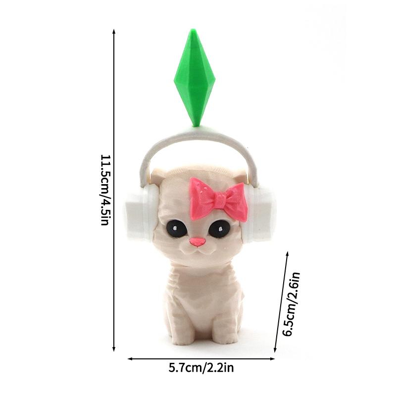 3D Printed Ornament Cartoon Cat Desk Accessories Office Accessories Car Interior Decorations Room Decor