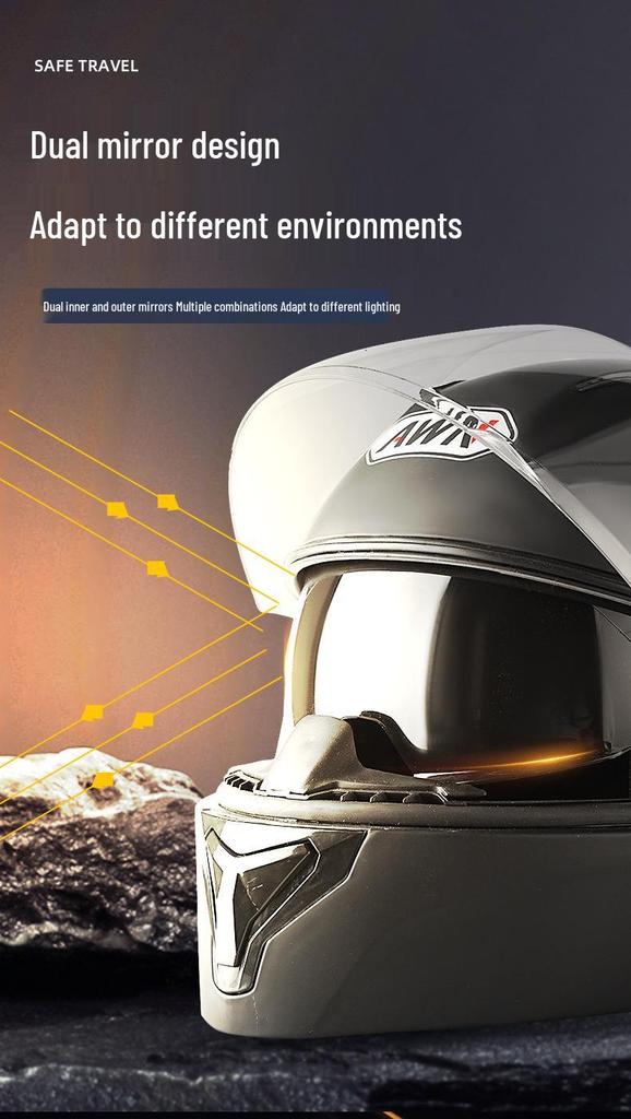 Unisex Warm Double Visor Flip-up Helmet for Electric Scooters & Motorcycles