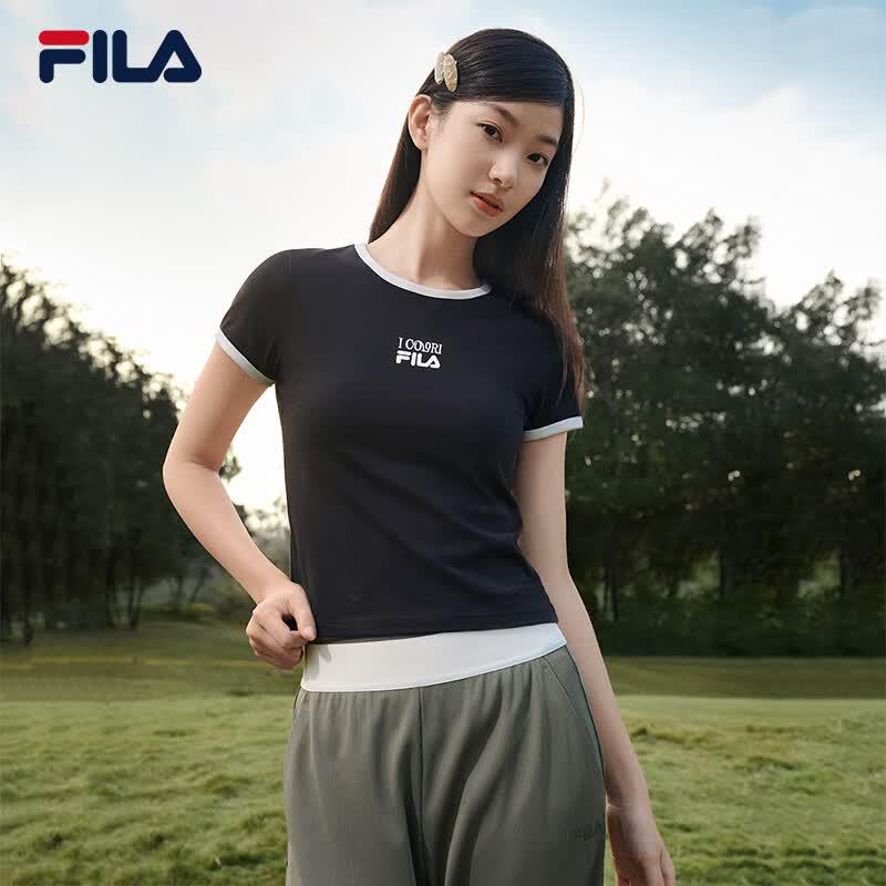 Fila Women's 2026 Summer Slim Fit Ribbed Short Sleeve T-Shirt