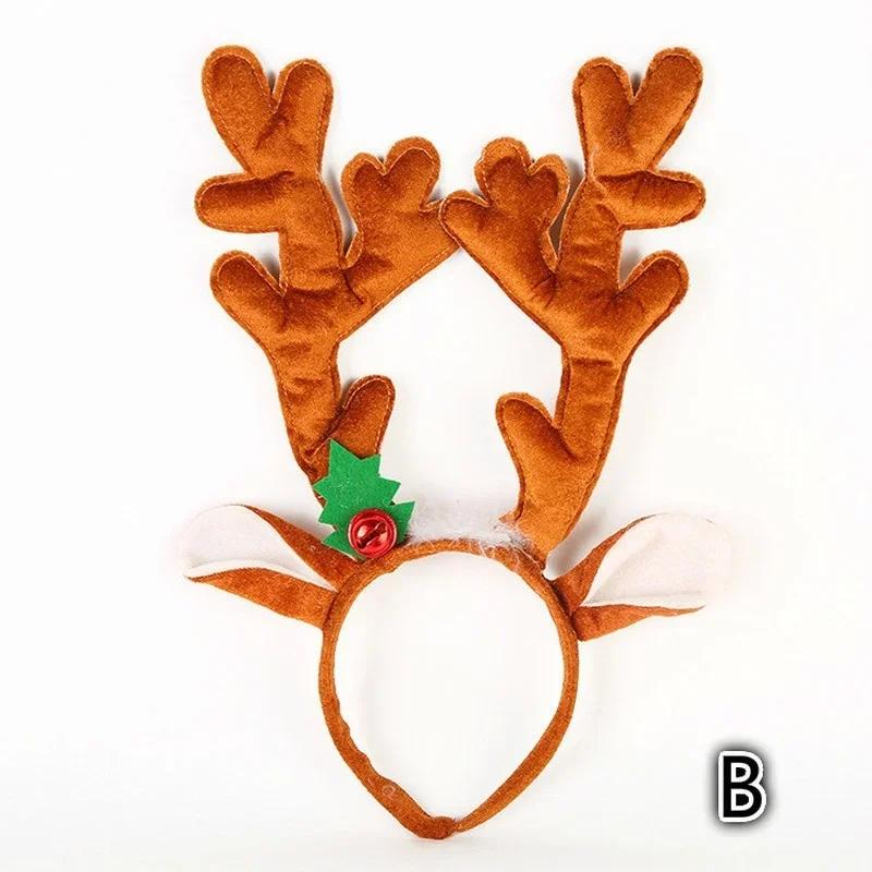 

Рождественская серия Стиль Повязка на голову Колокольчик Повязка для волос Головной убор Бархатная Рождественская Повязка на голову с оленем Модные аксессуары для женщин Подарки B