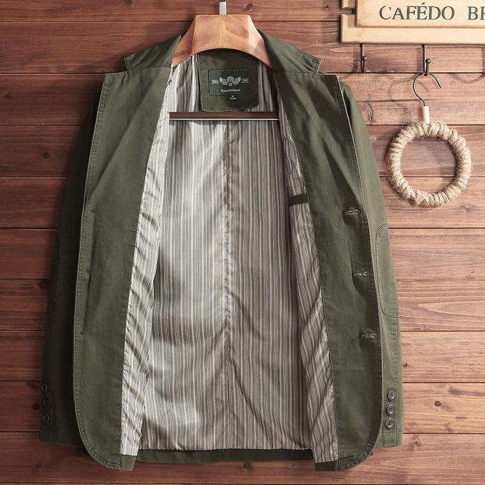 Plus Size Men's Jacket Elegant Italian Style Gentleman Business Lapel Loose Casual Slim Fit Three Buttons Blazer