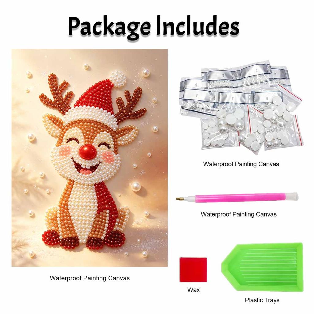 Christmas Pearl Painting Kit Handmade DIY Reindeer Home Decoration Painting