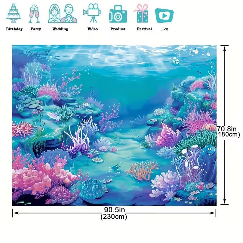 2D Ocean Undersea Background for Kids Birthday & Photoshoot
