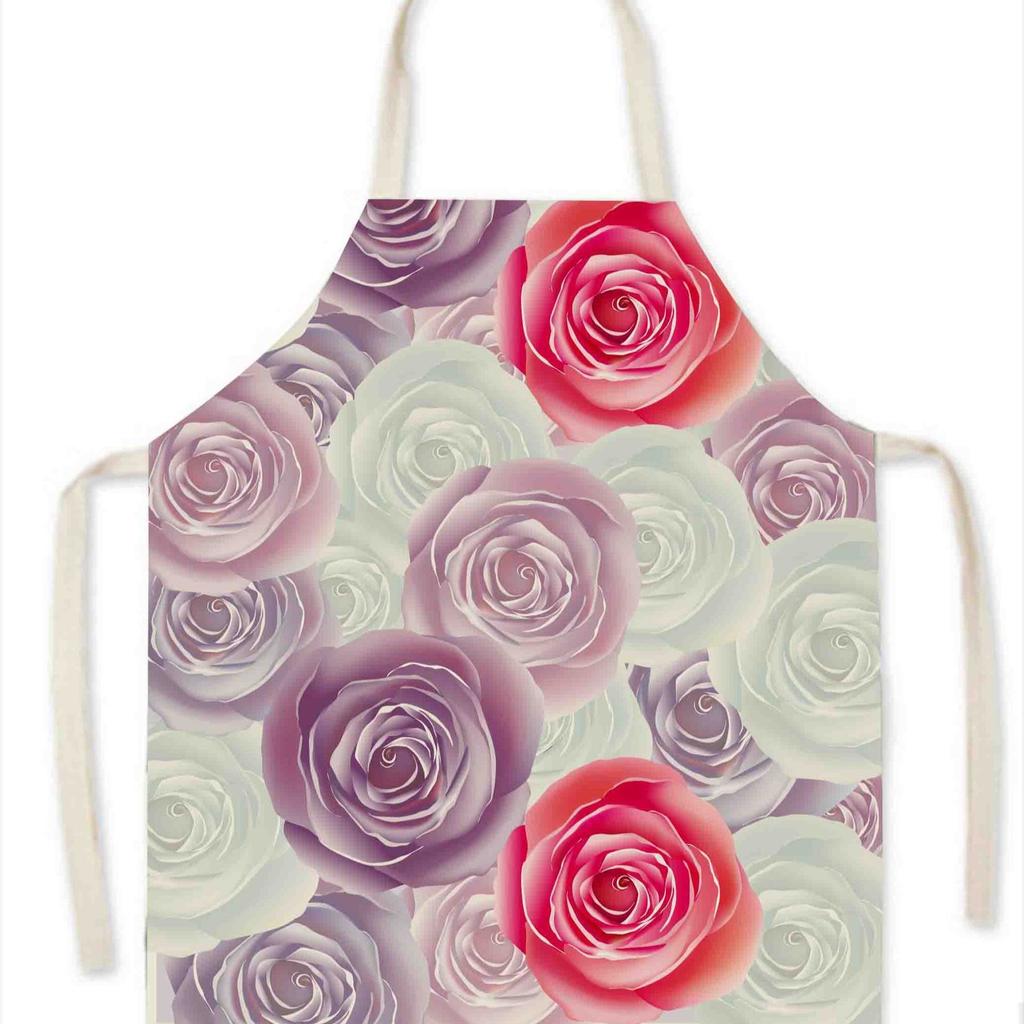 Fresh Pastoral Style Prints Supply Waterproof Pastoral Style Print Apron Kitchen Barbecue Apron