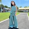 Women's Mid Size Summer Suit Fashionable Sleeveless Vest Children's Wide Leg Pants Fashionable Two-piece Set Trendy