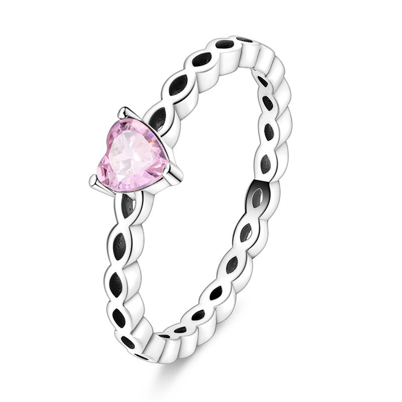 925 Silver Rings Sparking Purple White Pink Blue Zircon LOVE Wedding Ring Women Engagement Jewelry Anniversary Gifts