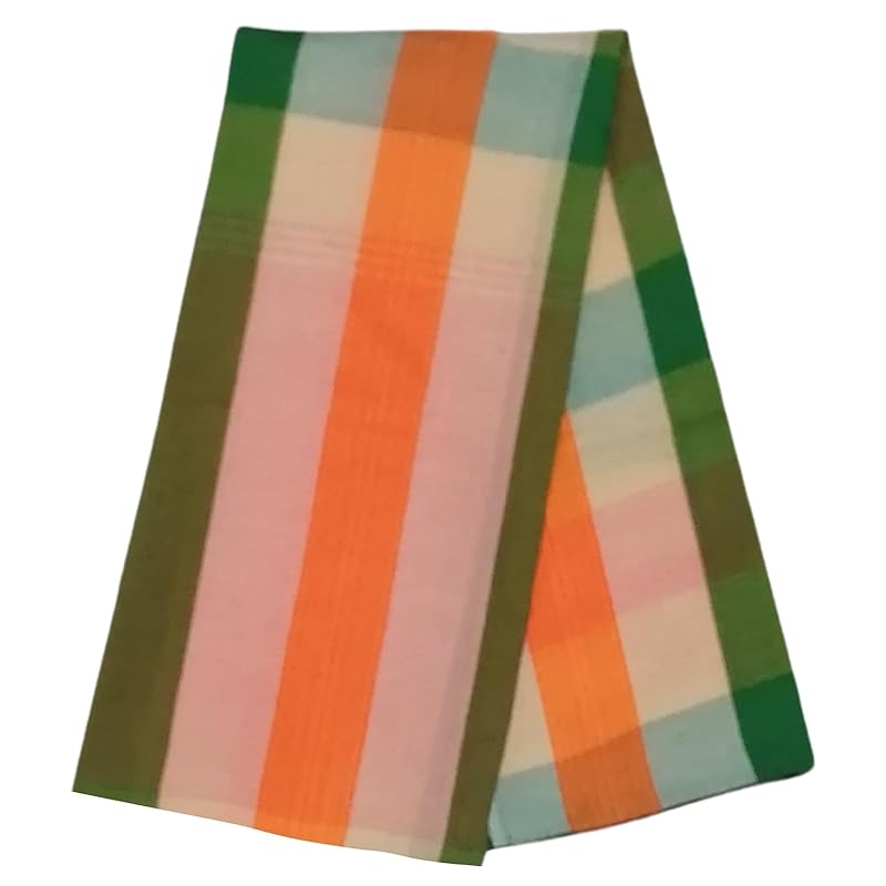 

KINOKINO parka omer Thailand asian ethnic handicraft cloth material check stripe multi cross (green orange)