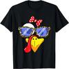 Thanksgiving Turkey Face Leopard Print Glasses Women Girls T-Shirt