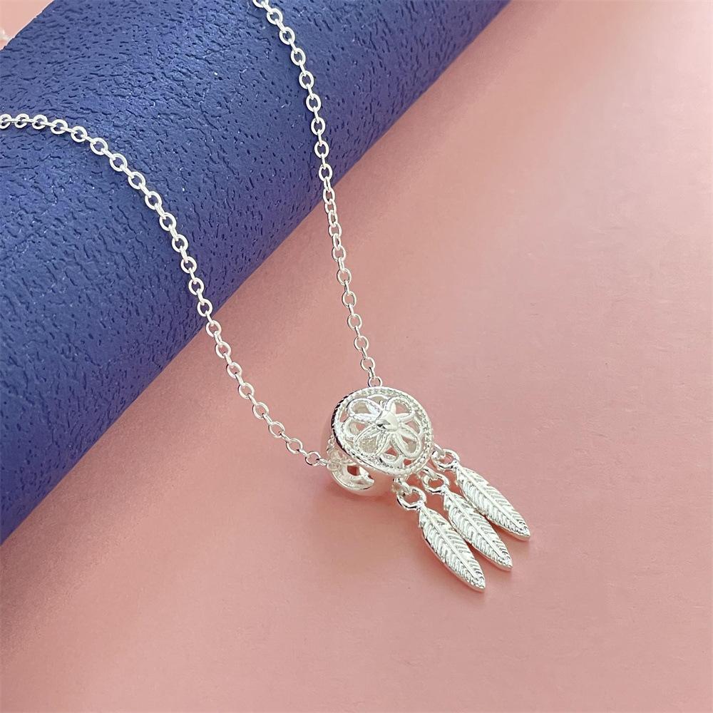 2026 European and American Jewelry Plated 925 Silver 46CM Pu Mengwang Pendant Necklace 46CM белый
