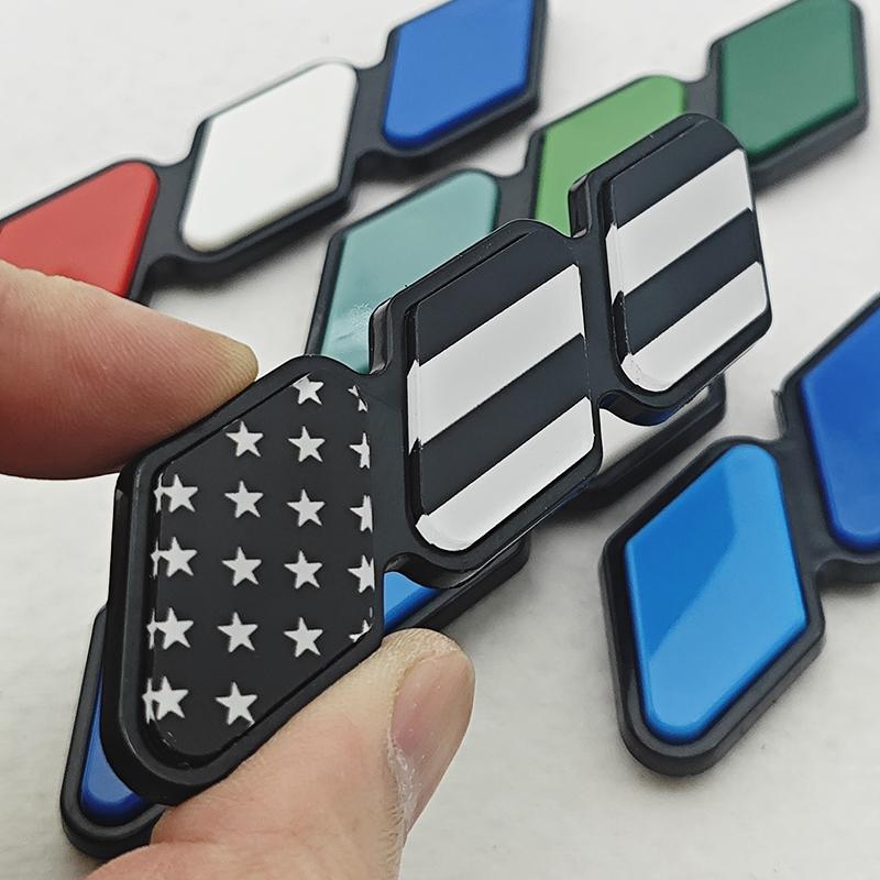 3 Colors Grille Badge Tri Colors Emblem For Toyota Tacoma Tundra 4Runner Highlande Rav4   Air Inlet Grille Auto Car Accessories
