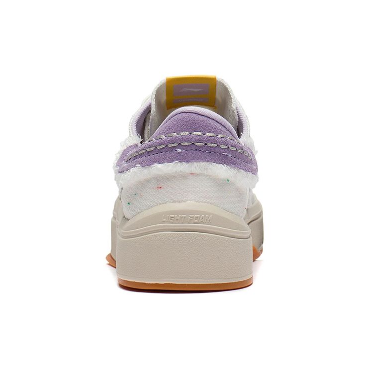 Li-Ning Comfy Casual Low-Top Skate Shoes Women Sneaker White Purple AGCS036-2