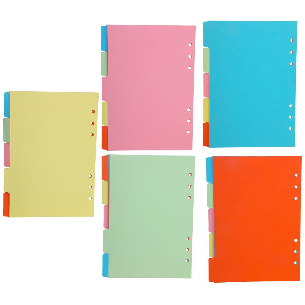 5 Color A5 Index Dividers With Color Coded Tabs For Planners Organizers School Office Use Durable ABS Material