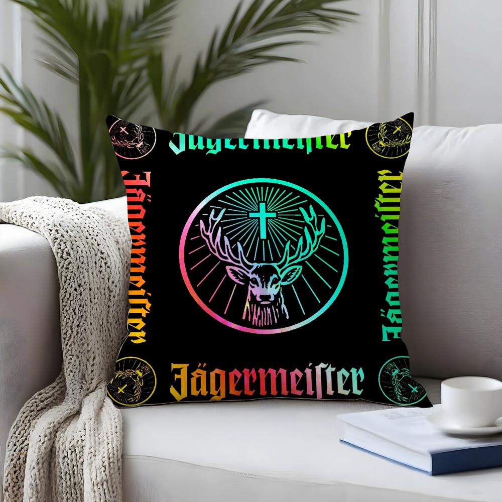 

Classic Brand JJagermeister Cushion Cover Plush Fabric Soft DoubleSided Printed Sofa Warm Winter Home Child Gift Pillow Case 30X30cm
