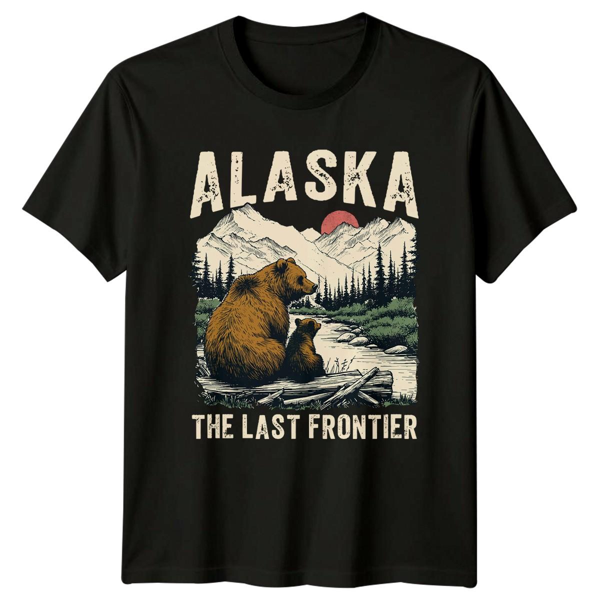 Alaska The Last Frontier T-Shirt Bear Wilderness Nature XXXL