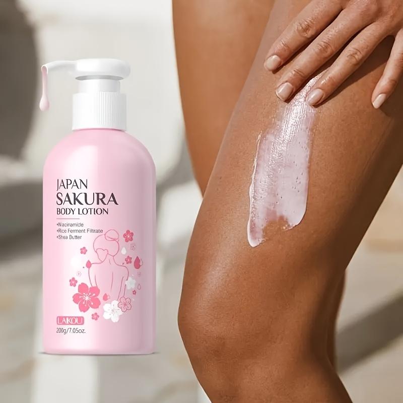 Loción Corporal Radiante Sakura - Hidratante y Crema con Vitamina C y Manteca de Karité, Hidratación Refrescante No Grasosa para Piel Seca y Agrietada, Loción para el Cuidado de la Piel