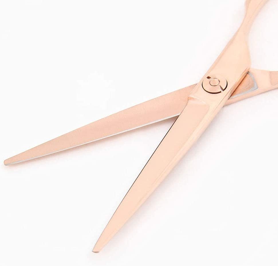 DEEDS GTZ Pink Gold Titanium Scissors and 630CT Thinning Scissors Approximately Thinning with Dedicated Case Set Thinning Scissors [PF] (6.0 Inches)