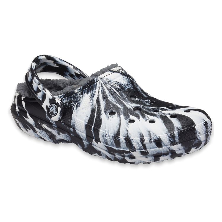 Crocs Classic Lined Clog Marbled - White Black Unisex Sneakers 207180-103