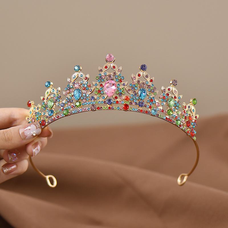 Princess Crystal Crown Headband: Luxury Girls  Headdress for Birthdays  Performances