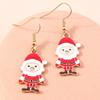 Fashion Merry Christmas Wreath Circle Hoop Earrings for Women Girls New  Party Festival Jewelry Gifts