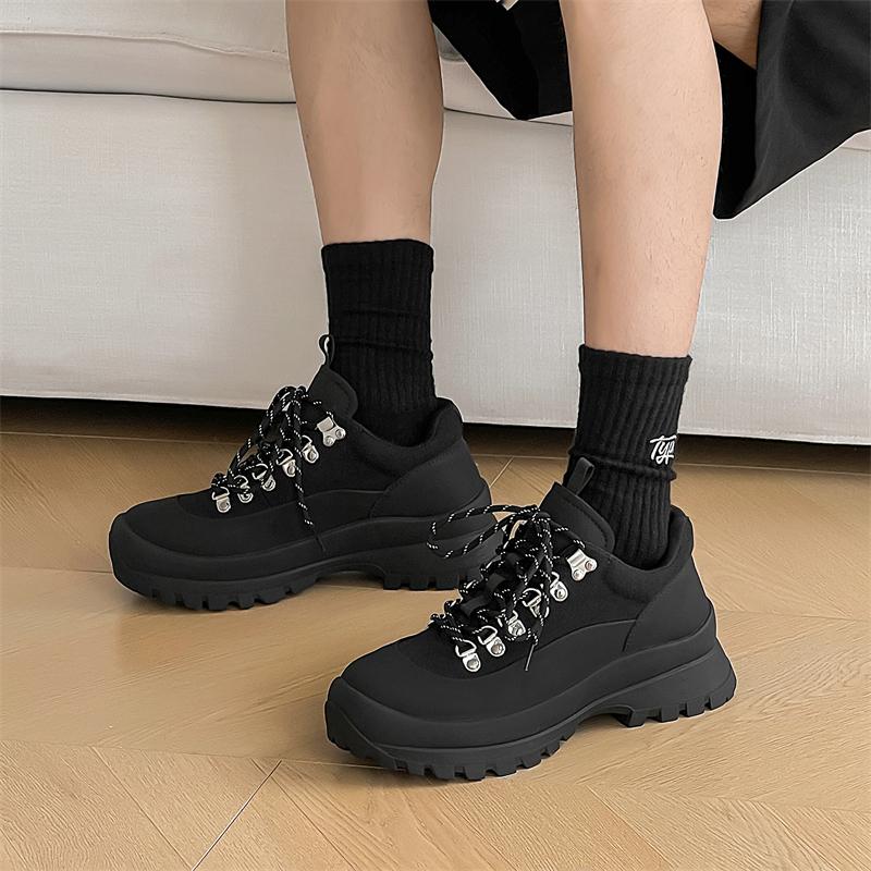 Fashion High Quality Leather Hiking Shoes Durable Outdoor Sport Men Trekking Leather Shoes Lace-Up Climbing Hunting Sneakers