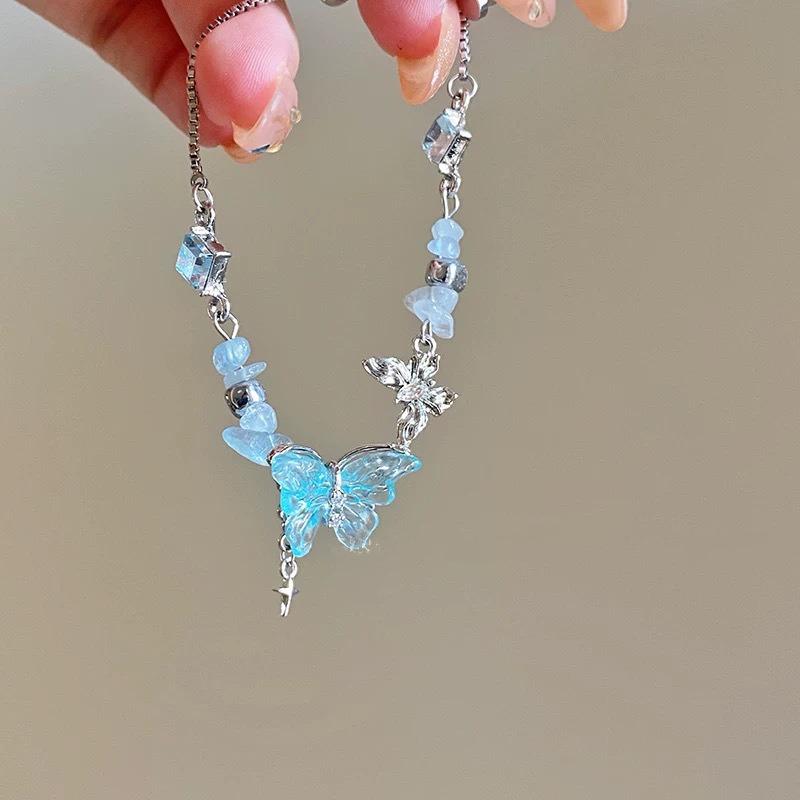 

Summer Coolness Feeling Butterfly Bracelet - Double Star-shaped Butterfly Necklace - Design with Multiple Combinations for Accessories Hand bracelet