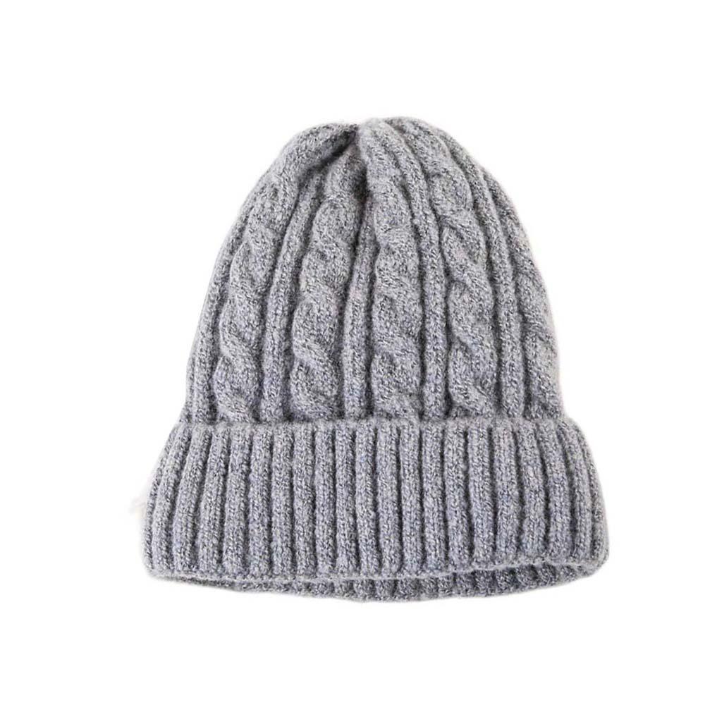 Trendy Twists Knitted Hat Elastic Woolen Hat Versatile Winter Pullover Cap  Outdoor