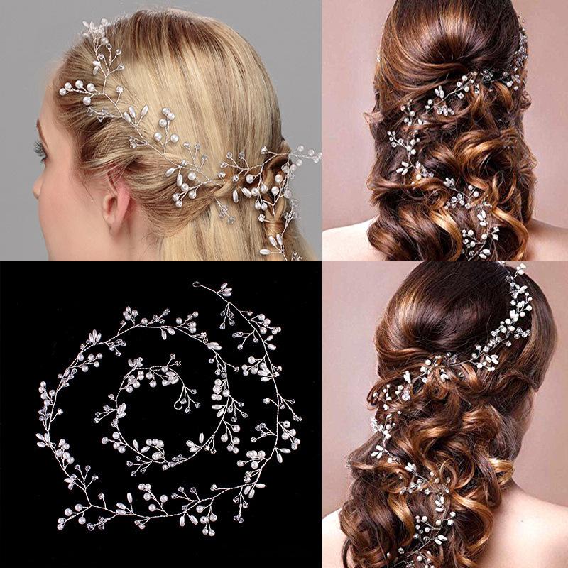 Pearls Tassel Wreath Headband For Bridal Wedding Hair Accessories Bride Headband Woman Hair Vine Girls Headpiece