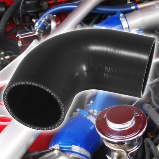 63mm 2.5" ID 90 Degree Car Elbow Coupler Silicone Hose Intercooler Tube Black