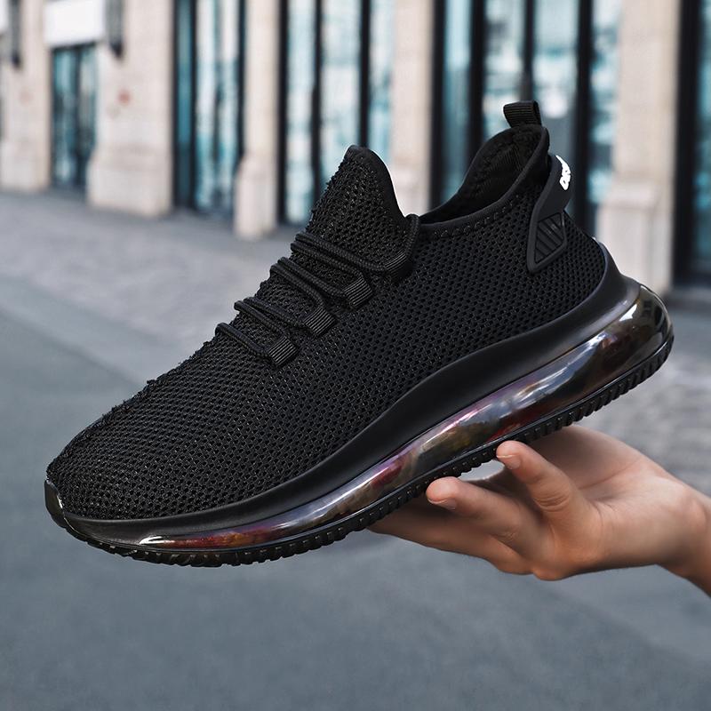

Мужская повседневная обувь, дышащие, удобные, мужские кроссовки, нескользящие, на шнуровке, кроссовки, туфли на плоской подошве, лоферы, теннисные, размер плюс 48, Zapatos 39 чёрный