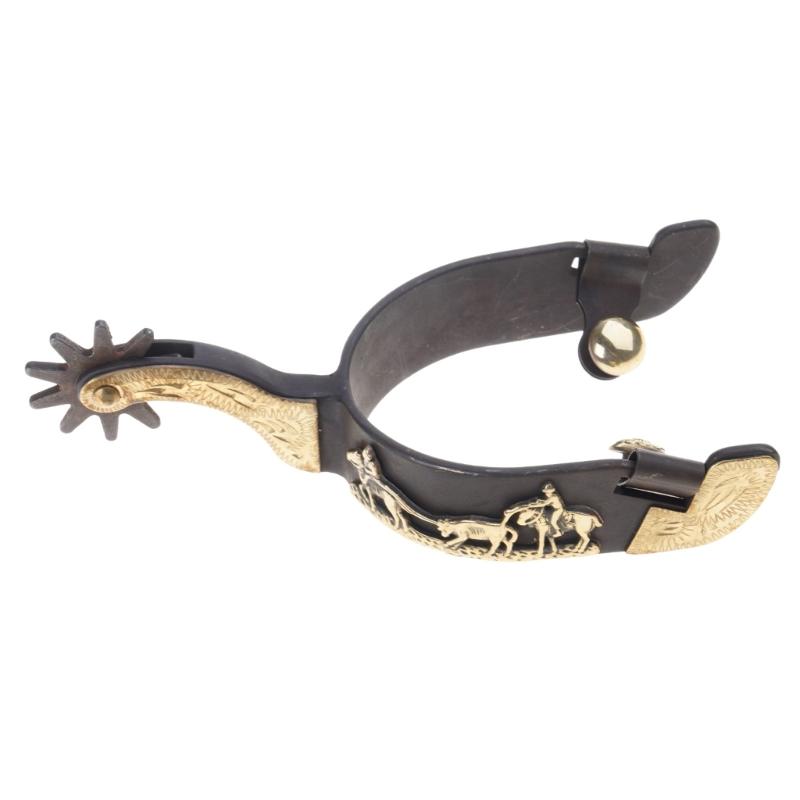 Mild Steel Horse Spur Western Cowboy Spur Mens Roping Spur with Gear Boot Decoration Horse Riding Accessories Enduring