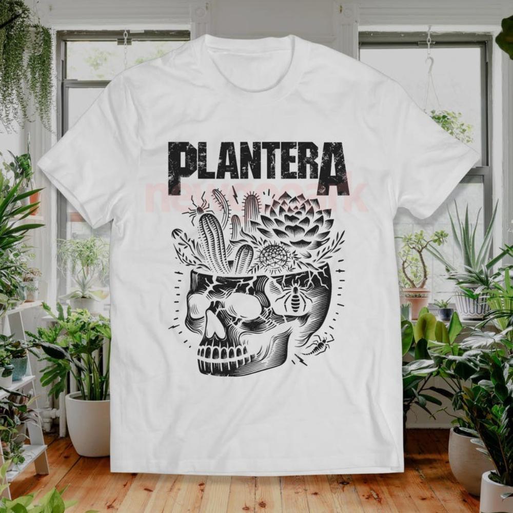 Metal Skull Plant Shirt Vintage Grunge Punk Metal Head Cactus Merch Unisex Graphic T Shirts Woman Man Cotton Shortsleev