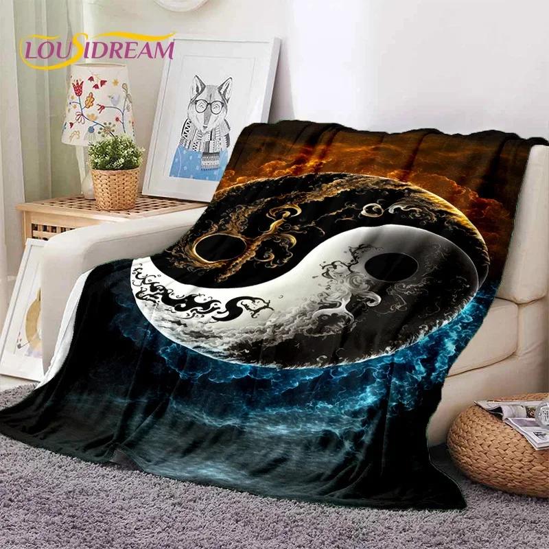 Nature Yin Yang Chinese Tai Chi Bagua Soft Flannel Blankets,Throw Blanket Comfortable Blanket for Picnic Beds Home Bedroom Gift