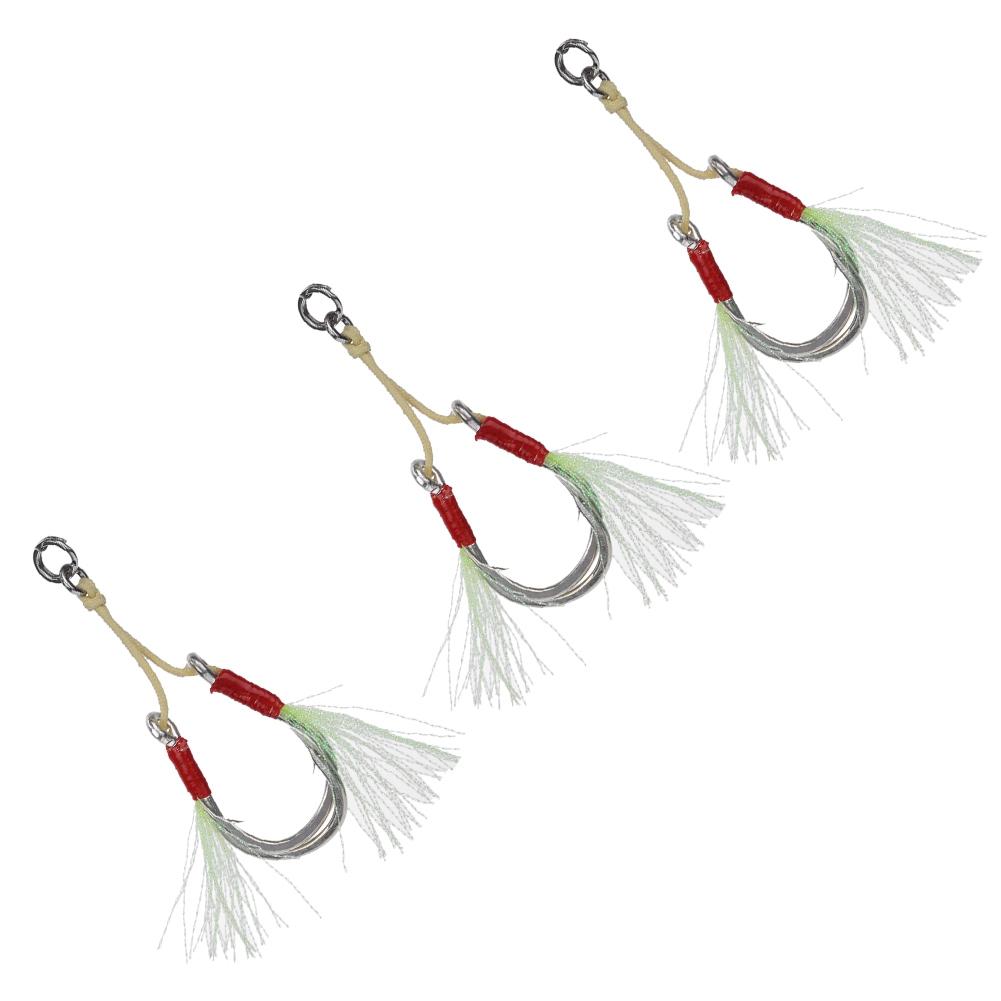 

3Pcs Sea Fishing Troll Artificial Lure Saltwater Bait Sharp Hooks with Barb Tackle7 0#