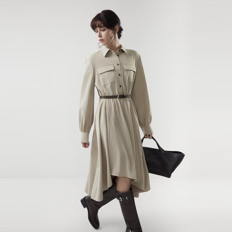 ELLE French Fashion Design Casual Loose Versatile Long Sleeve Dress Women dresses EL52936