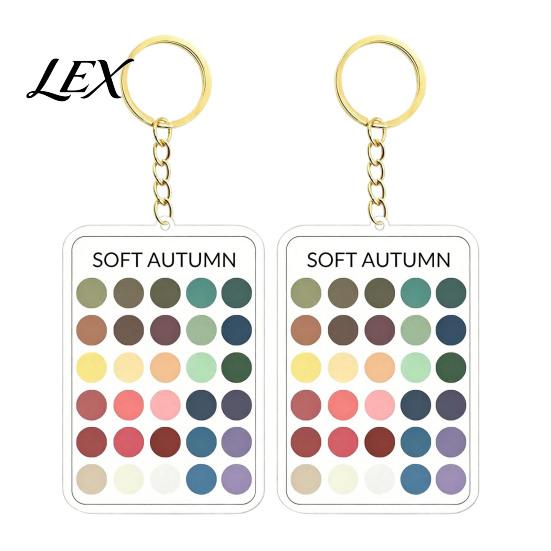 Outfit Color Reference 2Pcs Palette Keychain Pendant, Clear Acrylic Season Analysis Swatches Matching Tool Keychain, Card, Gifts for Fashion Lovers