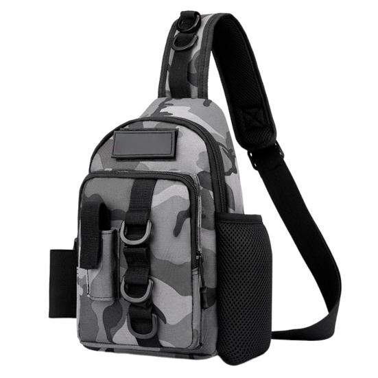 Fishing Bag with Rod Holder Waterproof Nylon Fishing Accessories Sling Bag Lightweight Outdoor Hiking Hunting Fishing Gear Single