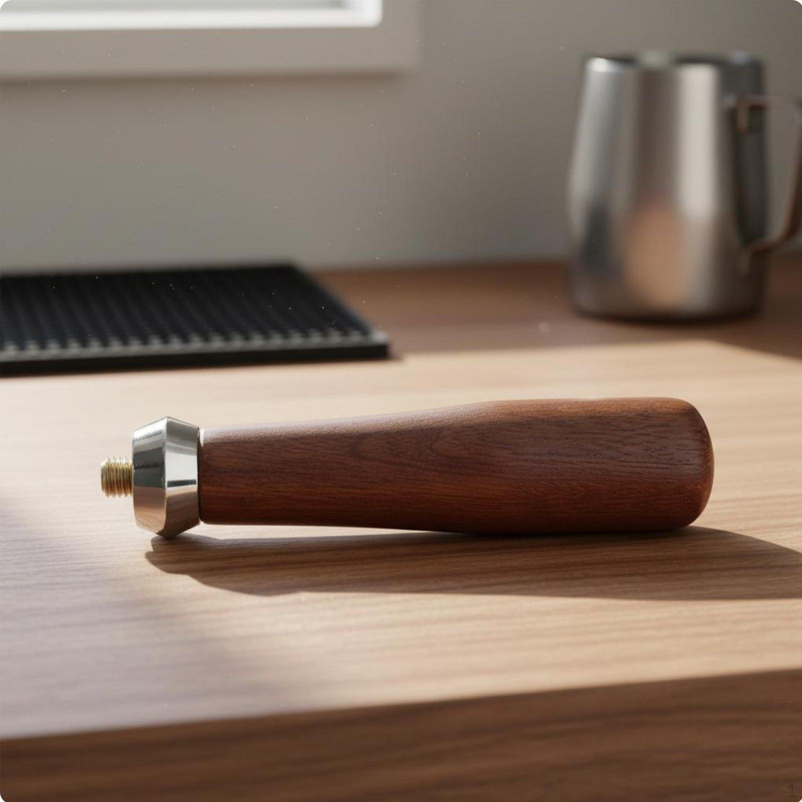 Wooden Handle Portafilter Ergonomic Grip Bottomless Replacement Extraction Espresso Rosewood