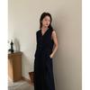 [Old Money Set] Koreanische Pendler Tencel West West Damen + Sommer Gerade Lässige Hose Zweiteiliges Set W997A