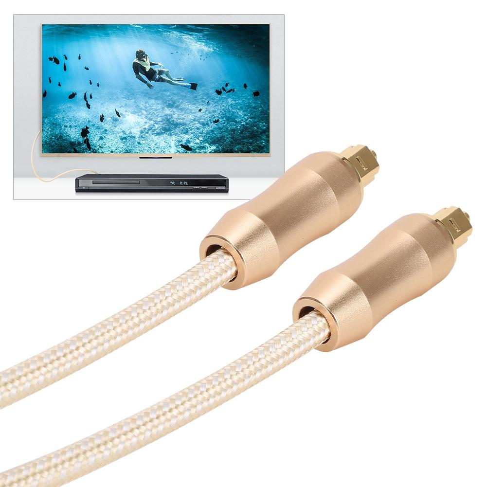 5.1 Sound Track Digital Optical Fiber Audio Cable Gold for Speaker Power Amplifier TVGold 3m