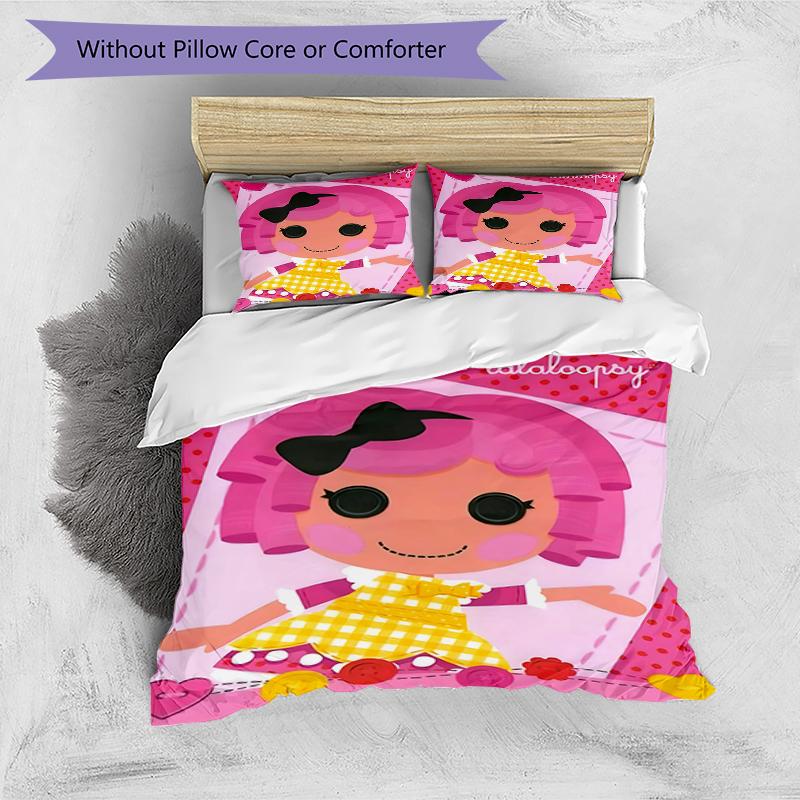 3pcs Lalaloopsy2 Design Cover Set - HD Printed Bedding with 1 Cover and 2 Pillowcases - Perfect for Home and Dorm Decor
