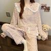 Cloud Cotton Pajamas Women'S Spring Sweet Pink Floral Long-Sleeved Loungewear Suit