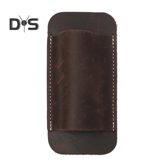 Leather Knife Sheath Men EDC Organizer Retro Belt Carrying Knife Holder Pocket Folding Knife Holster Horizontal Scabbard for Adventurers Belt