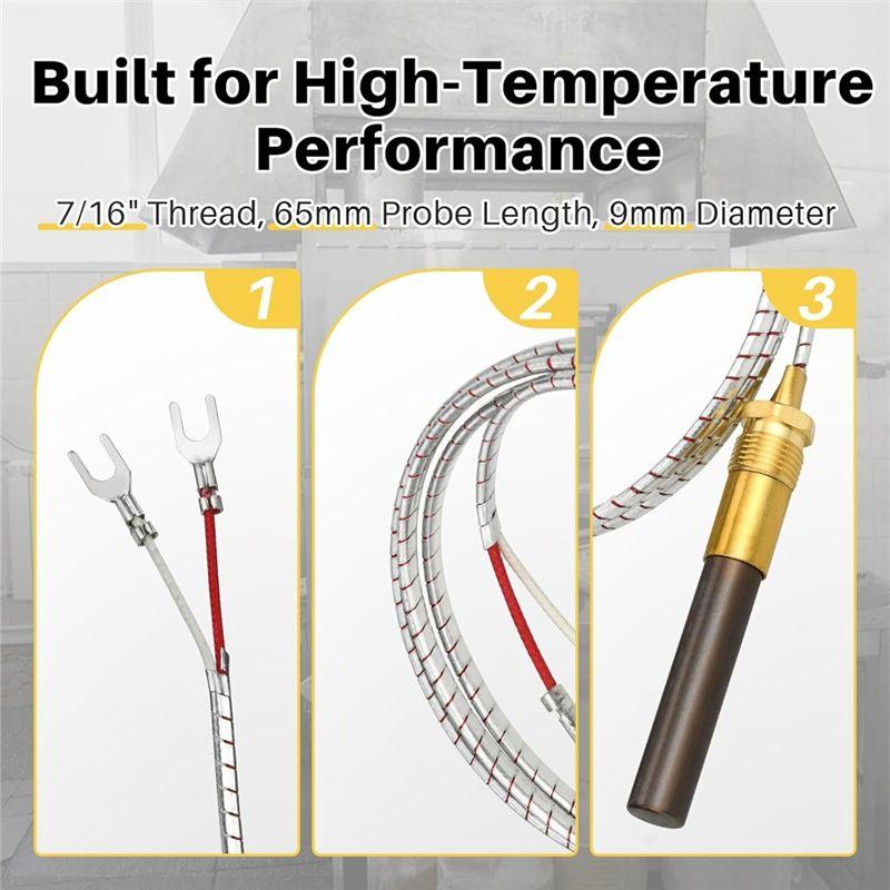 AEE4-Gas Fryer Thermocouple, Thermopile Replacement Fryer Parts For Pitco 60125501, For Elite Imperial Frymaster Dean