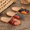 Four Seasons Ethnic Style Retro Linen Headband Slippers for Men & Women - Thick Sole, Indoor Use, Spring/Summer Sandals.