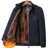 Winter Jacket Men's Plus Velvet Thickened Stand-up Collar Jacket Men's Dad Wear Loose Casual Warm Top Zipper