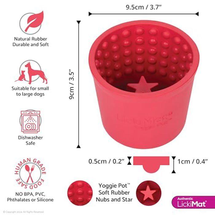 Gamelle Anti-Glouton - LICKIMAT - Yoggie Pot - Caoutchouc - Réduit l'Anxiété - Pour Tous Chiens