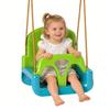 Altalena per Bambini 3 in 1 Corda Regolabile con Schienale Rimovibile Barra a T Cintura di Sicurezza Verde Scuro