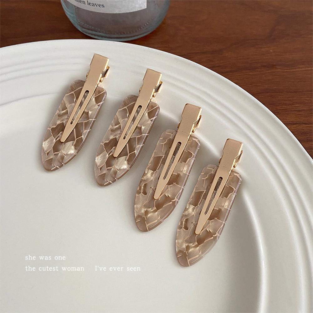 4pcs Simple Mixed Color Hair Clips Side No Trace Bangs Duckbill Clips Elegant Ladies Headwear Hair Accessories