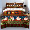 Santa and Christmas Pattern Set Bedding Duvet Cover Set Duvet Cover Pillowcases  (1*Duvet Cover 2*Pillowcases, Without Duvet Insert)